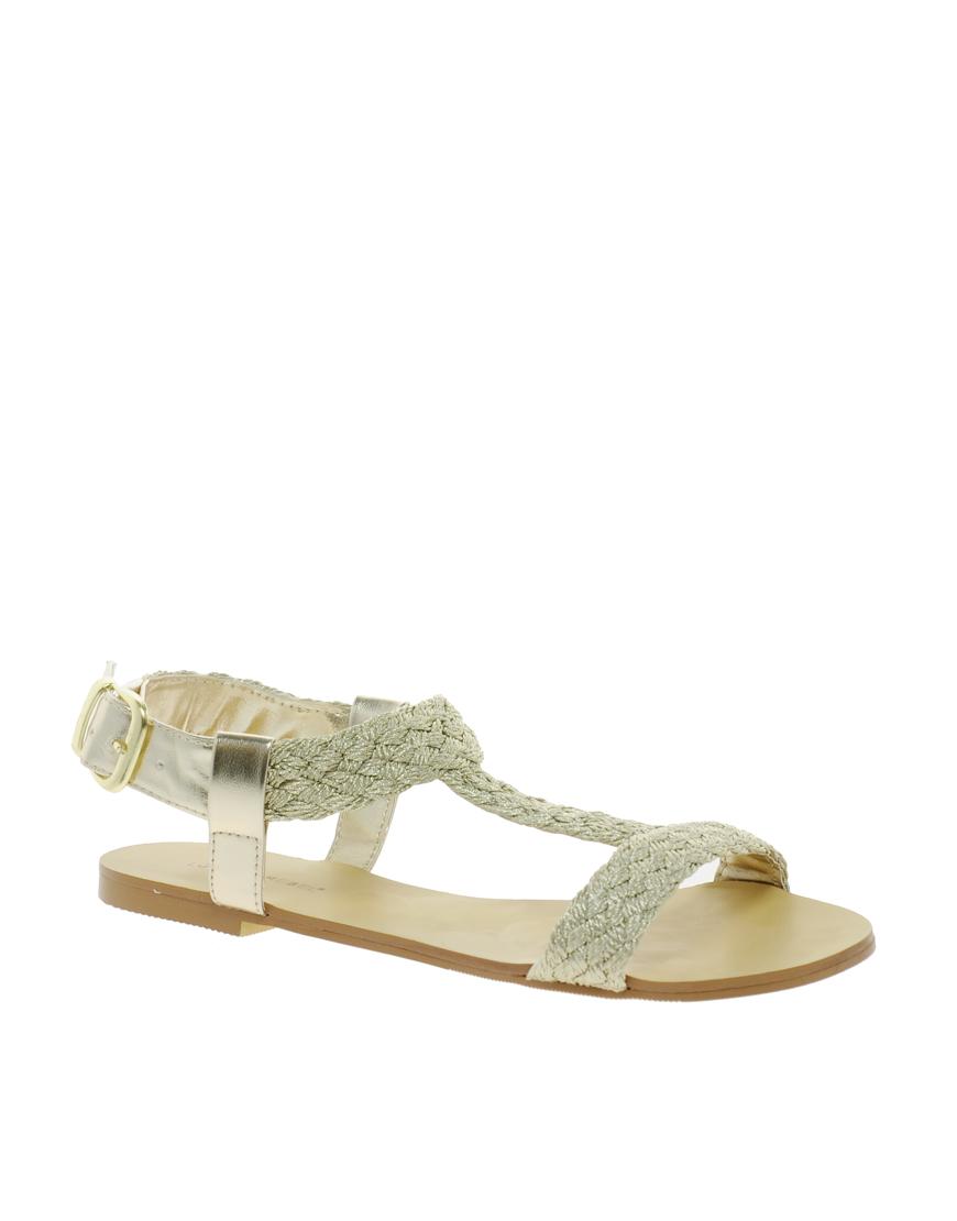 Foto Sandalias con tira trenzada de London Rebel Dorado