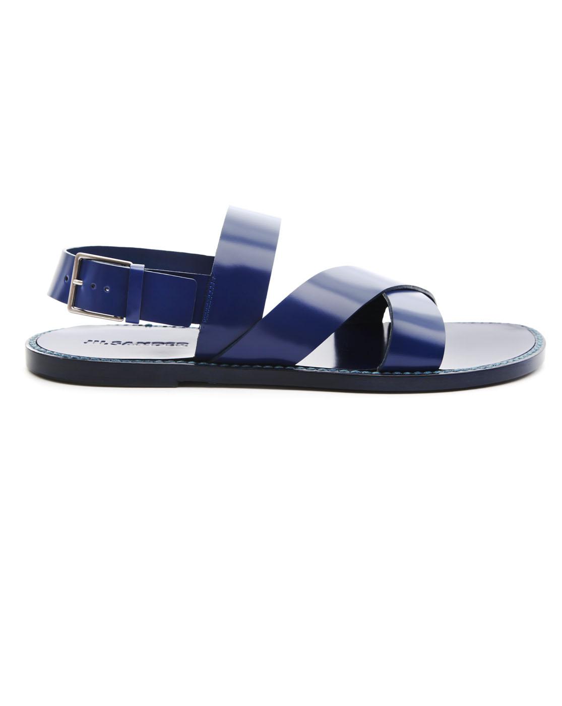 Foto Sandalias de cuero azul