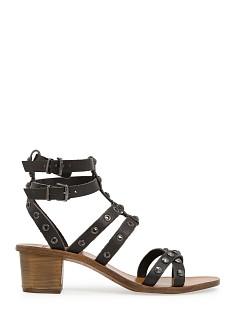 Foto Sandalias Piel Gladiador Tachuelas negro MANGO