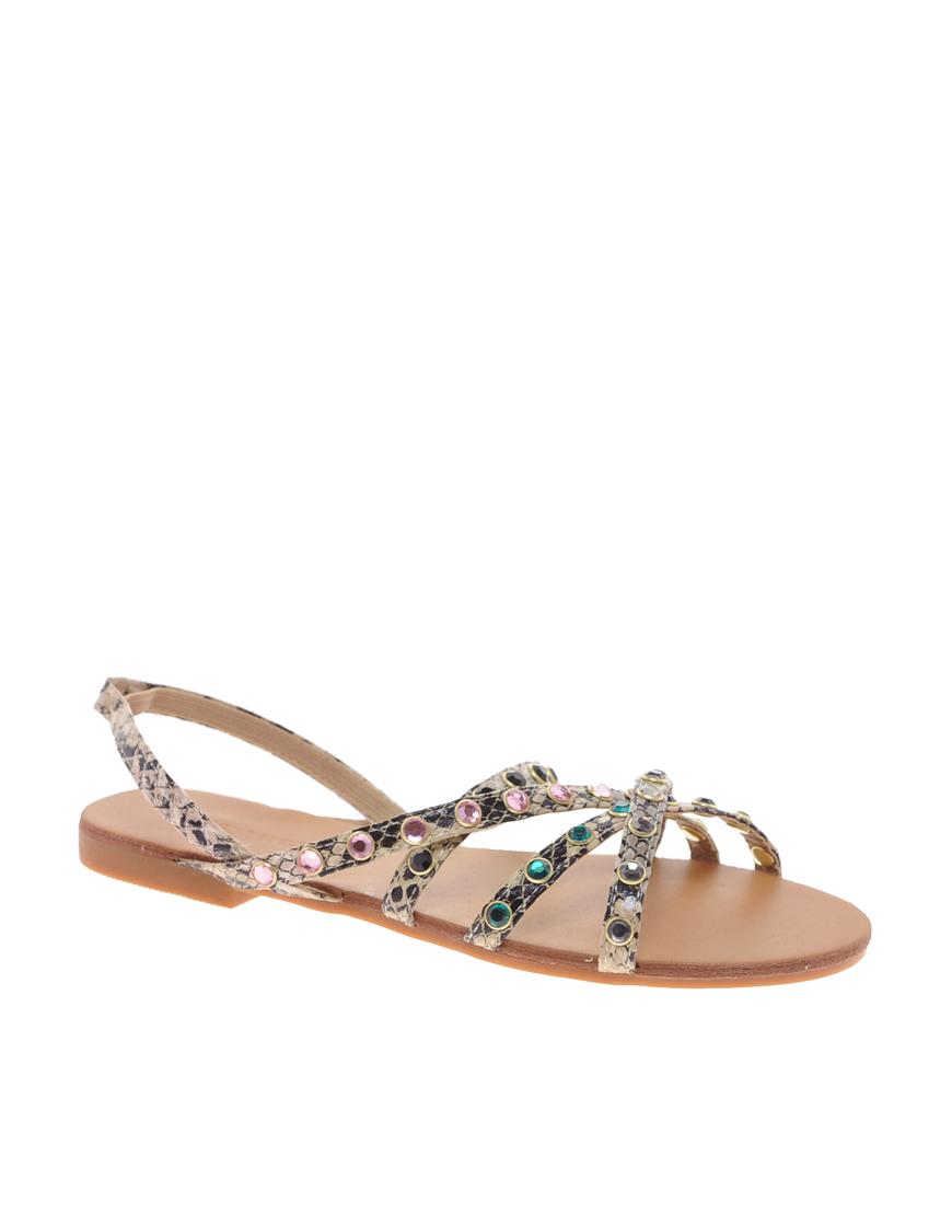 Foto Sandalias planas Ritz de London Rebel Beige snake