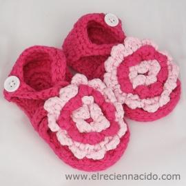 Foto Sandalias rosas de crochet