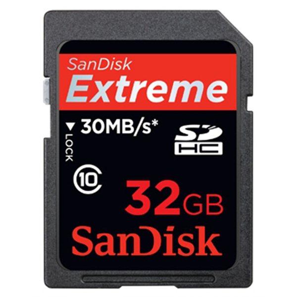 Foto Sandisk eXtreme SD 30Mb/s 32Gb Hd video (SDSDX-032G)
