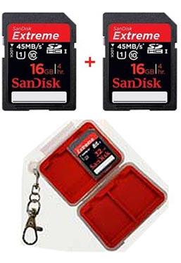 Foto Sandisk SD Extreme 45 MB/s 16GB X2 + Estuche
