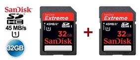 Foto Sandisk SD Extreme 45 MB/s 32GB X2