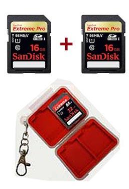 Foto Sandisk SD Extreme Pro 95 MB/s 16GB X2 + Estuche