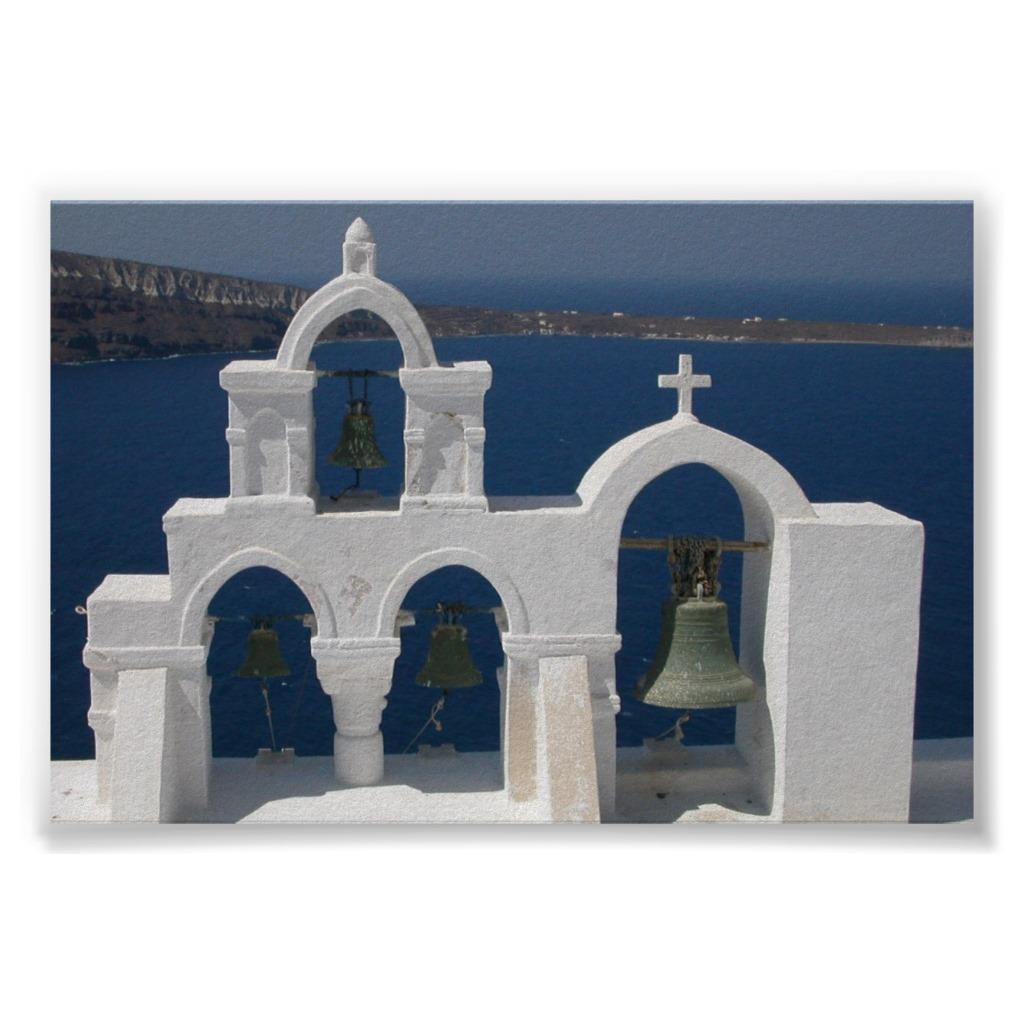 Foto Santorini - campanas Posters