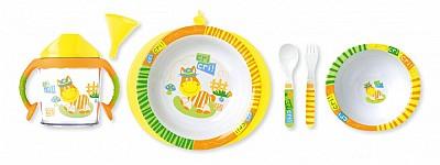 Foto Saro Vajilla Plato Termo Cinco Piezas Amarillo