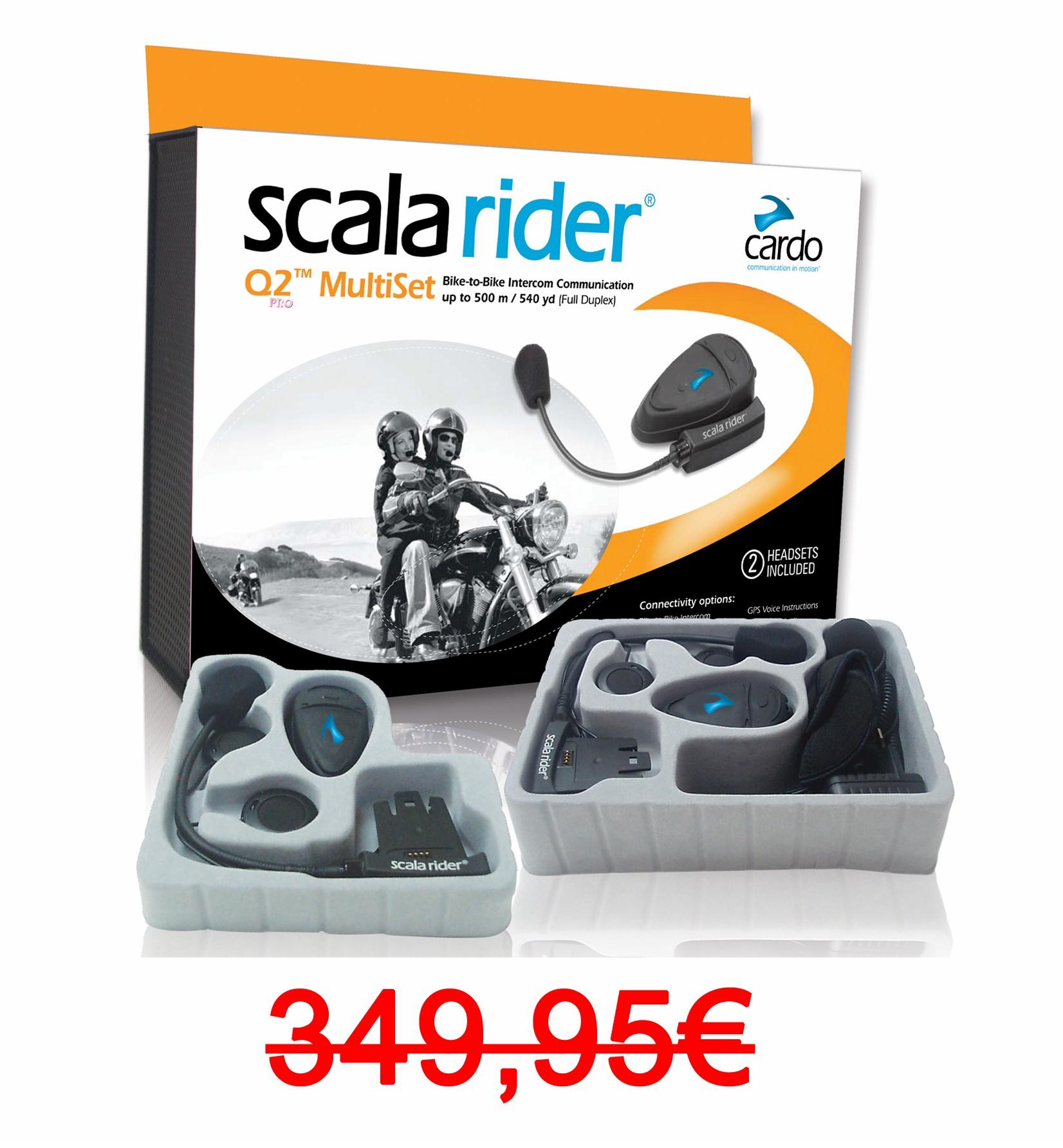 Foto Scala Rider Q2 Multiset PRO, pareja intercom moto Bluetooth con radio FM