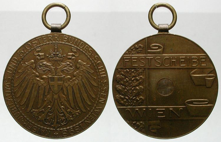 Foto Schützenmedaillen-Österreich Tragbare Bronzemedaille 1898