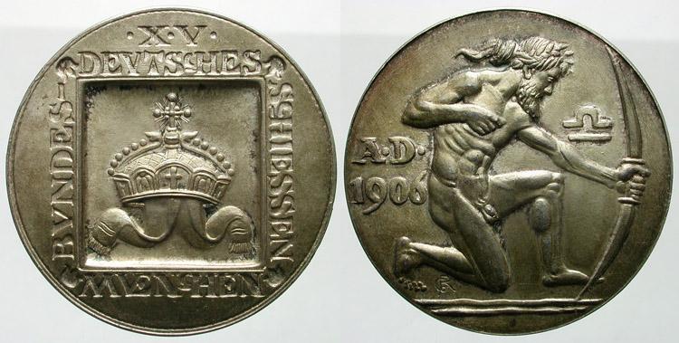Foto Schützenmedaillen-Deutschland Silbermedaille 1906