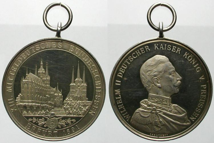 Foto Schützenmedaillen-Deutschland Tragbare Silbermedaille 1891