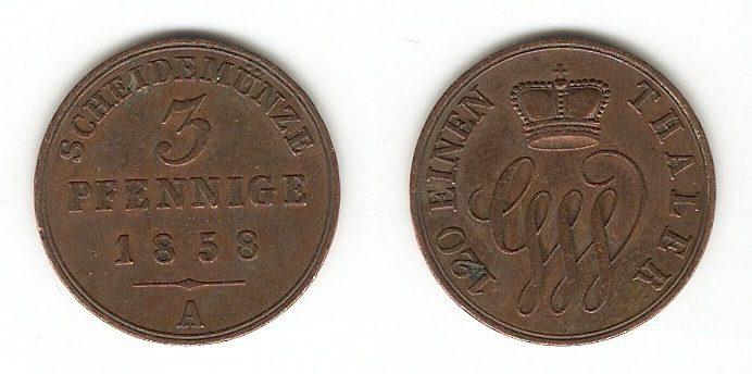 Foto Schaumburg Lippe 3 Pfennige 1858 A