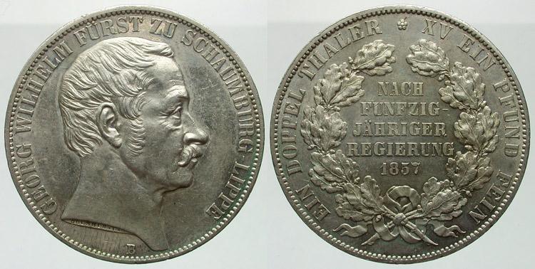 Foto Schaumburg-Lippe Doppeltaler 1857