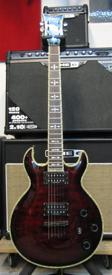 Foto Schecter S1 Elite Stbc Tipo Lp Doble Cutaway Guitarra Electrica. Segunda Mano