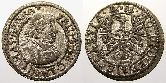 Foto Schlesien-Breslau, Bistum 1 Kreuzer 1681