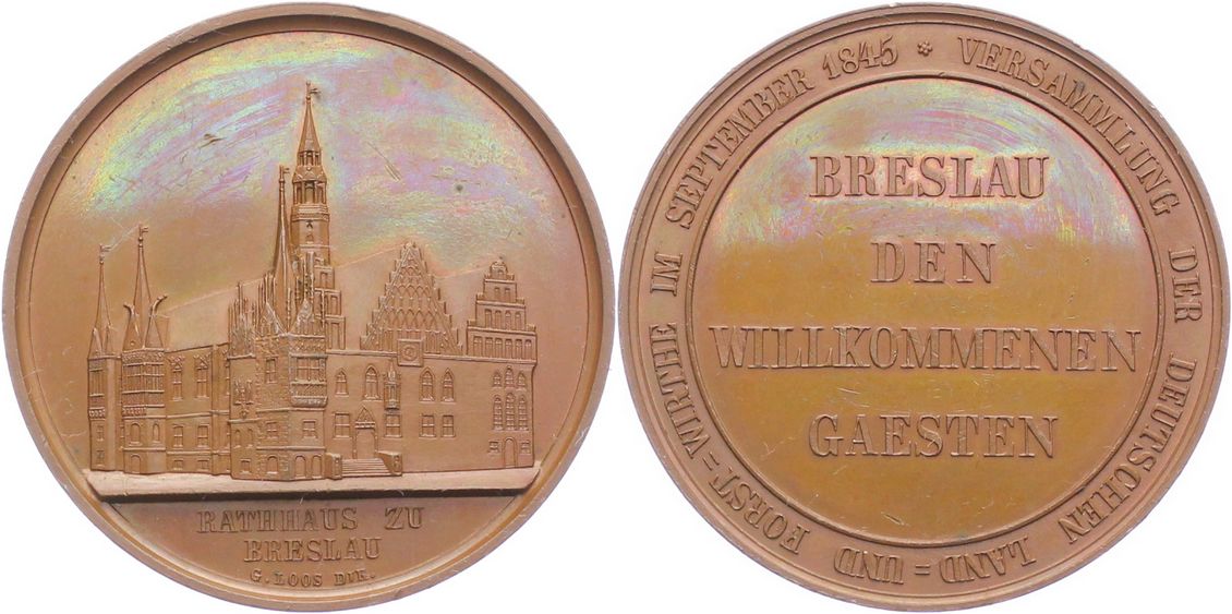 Foto Schlesien-Breslau, Stadt Bronzemedaille 1845