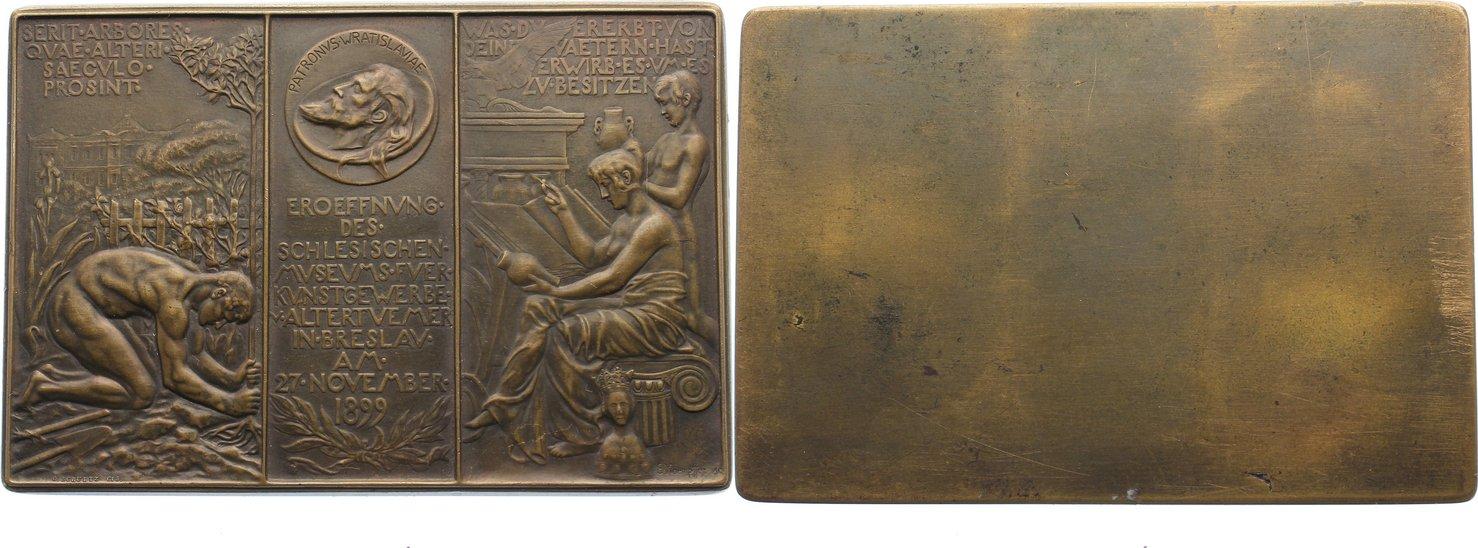 Foto Schlesien-Breslau, Stadt Bronzeplakette 1899