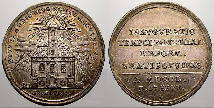 Foto Schlesien-Breslau, Stadt Silbermedaille 1750