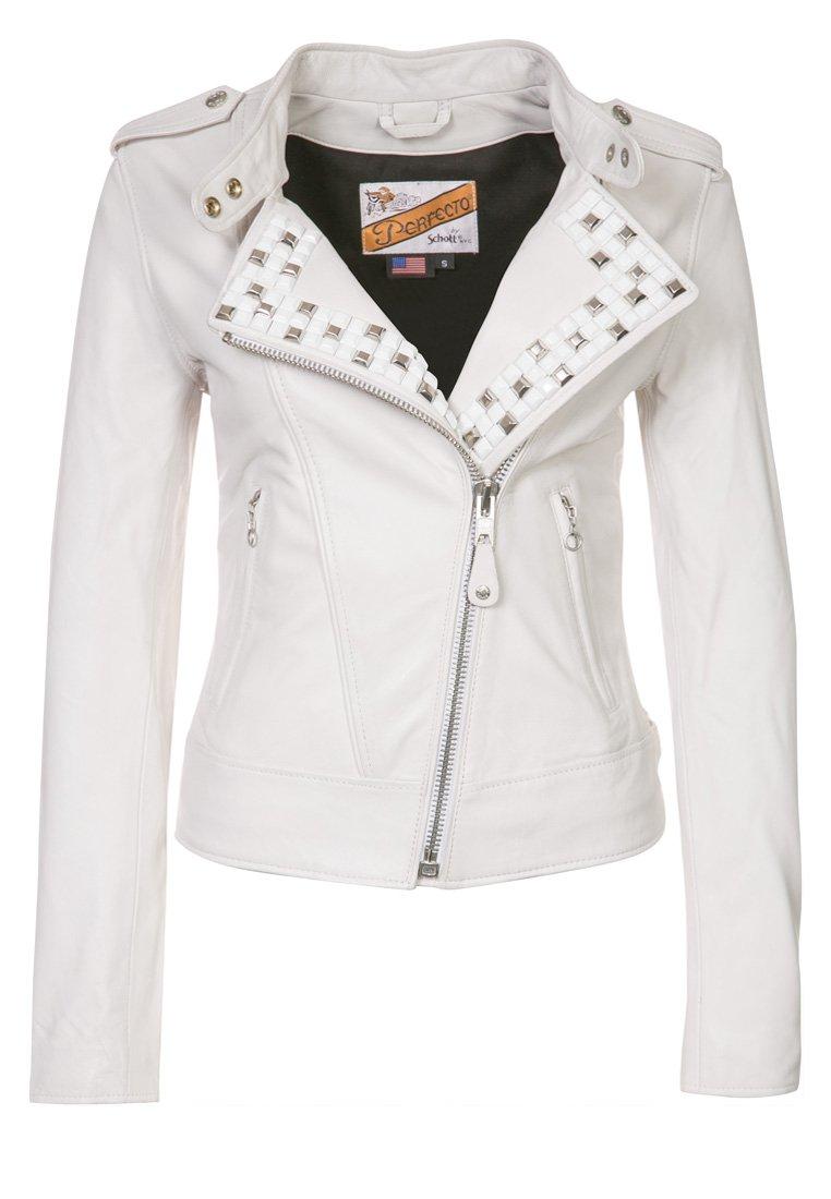 Foto Schott NYC Chaqueta de cuero blanco