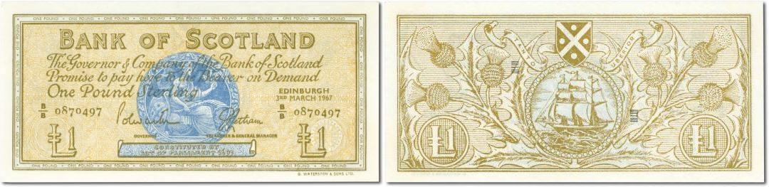 Foto Schottland 1 Pound 1967