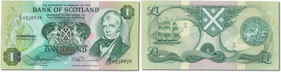 Foto Schottland 1 Pound 1977