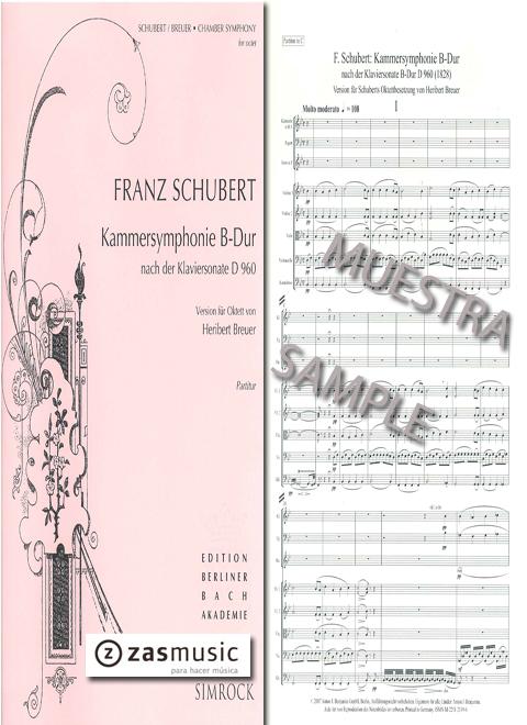 Foto schubert, franz (1797-1828): kammersymphonie b-dur nach der