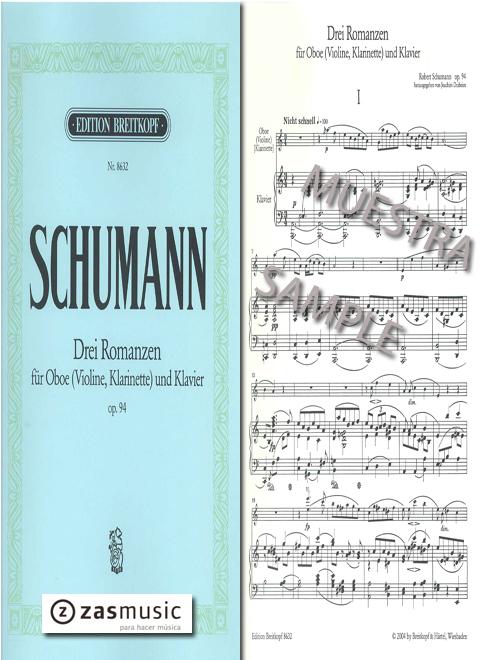 Foto schumann, robert (1810-1856): three romances op. 94