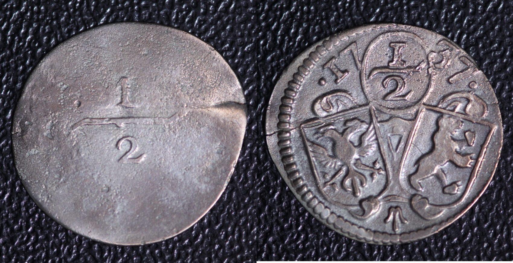 Foto Schweiz 1/2 Kreuzer 1737