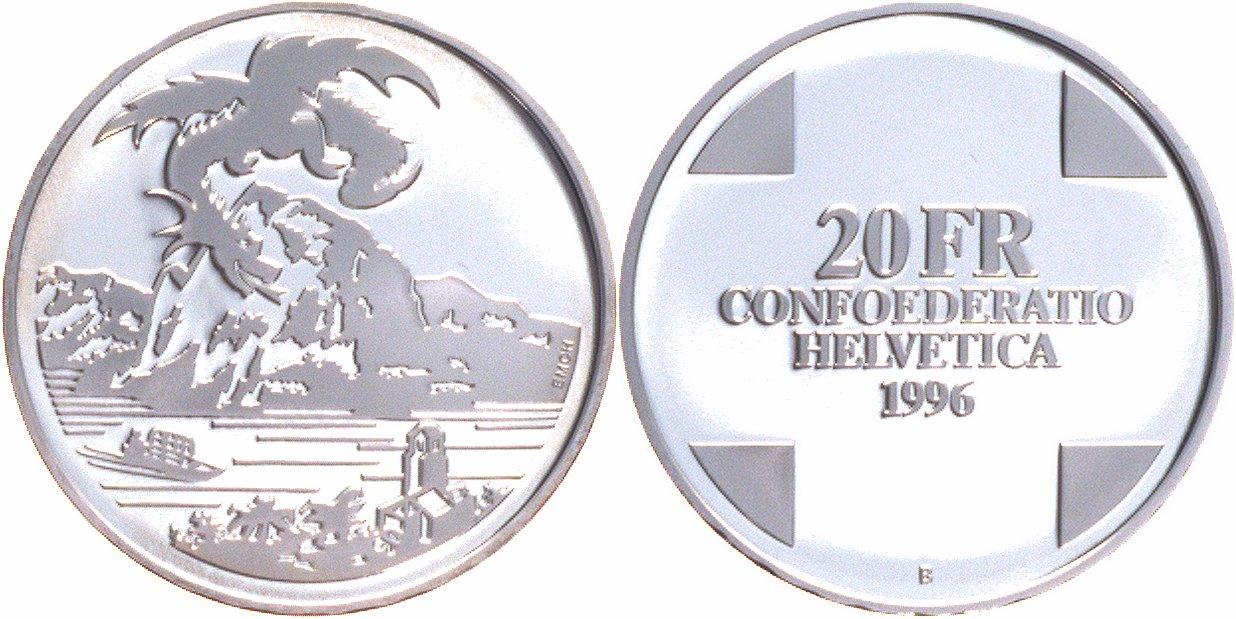 Foto Schweiz 20 Franken Silber 1996