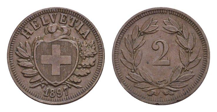 Foto Schweiz Ku -2 Rappen 1897, B