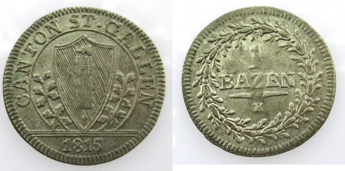 Foto Schweiz St Gallen 1 Batzen 1815