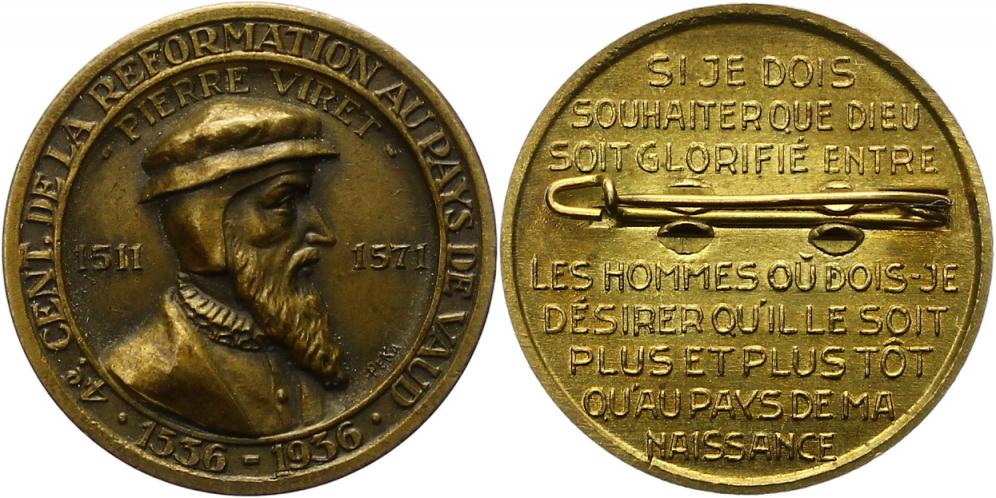 Foto Schweiz-Waadt, Kanton Tragbare Bronzemedaille 1936