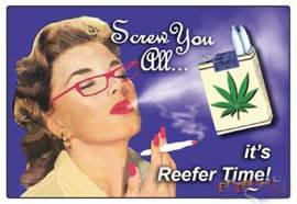 Foto Screw you all, it s reefer time funny fridge magnet