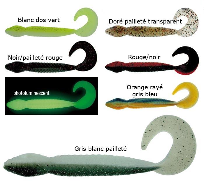 Foto señuelo wave worms anaconda - paquete de 3 gris blanco de lentejuelas