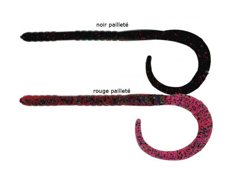 Foto señuelo wave worms gusano grub - paquete de 10 negro de lentejuelas rojo