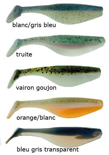 Foto señuelo wave worms paddle tail shad - paquete 8cm - naranja/blanco