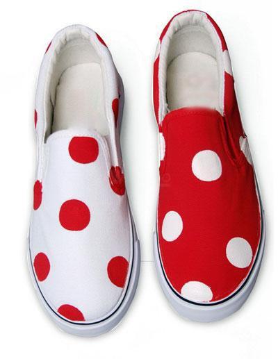Foto Seductor suela TPR lienzo rojo pintada zapatos para mujer