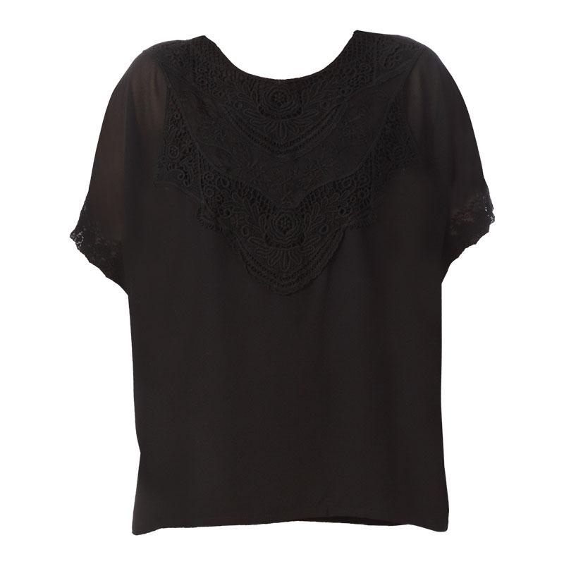 Foto See U Soon Top de mangas cortas - Negro