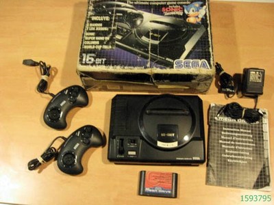 Foto Sega Consola Mega Drive Md 1ª Ed. Megadrive Completa Caja + 6 Juegos Original