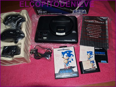 Foto Sega Mega Drive Con Caja Completa 1ª Version Con Sonic Y 2 Mandos