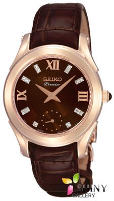 Foto Seiko Premier Srkz84p1 Reloj Cuero-14 Diamonds Para Mujer Nuevo Garantia 2 Años