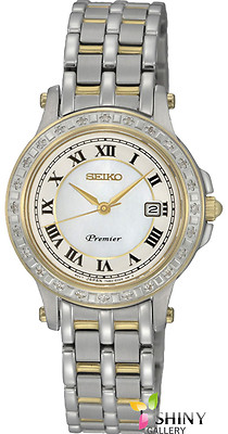 Foto Seiko Premier Sxde58p1 Reloj Acero Bicolor - 24 Diamantes Mujer Garantia 2 A�os