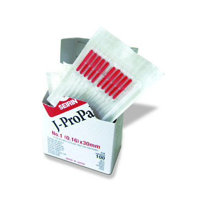 Foto SEIRIN® J-Propak10 - 0.16 x 30 mm, rojo, 100 piezas por caja.
