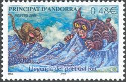 Foto Sello de Andorra francesa 606 Leyenda del puerto del Ratón