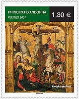 Foto Sello de Andorra francesa 637 Arte religioso. Cristo crucificado