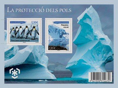 Foto Sello de Andorra francesa 670-671 Protección zonas Polares. De HB 2