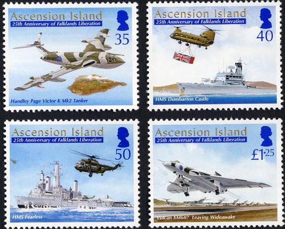 Foto Sello de Ascension 906-909 25 aniv. liberación islas Malvinas