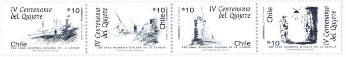 Foto Sello de Chile 1711-1714 IV Centenario del Quijote