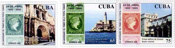 Foto Sello de Cuba 4243-4245 150 años de primeros sellos cubanos