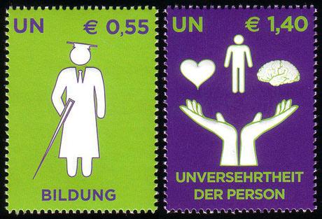 Foto Sello de Onu-viena 553-554 Derechos de los minusválidos